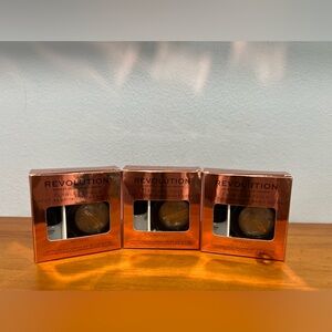 MAKEUP REVOLUTION NIB Lot Of 3 Flawless Foils Metallic Eyeshadow In Retreat